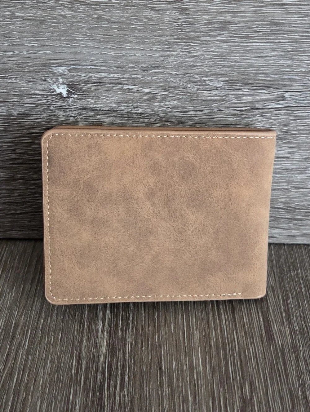 United States Navy Embossed Men's Bifold Wallet - Tan